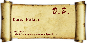 Dusa Petra névjegykártya