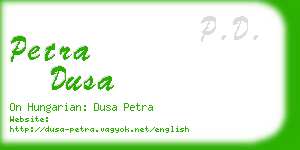 petra dusa business card